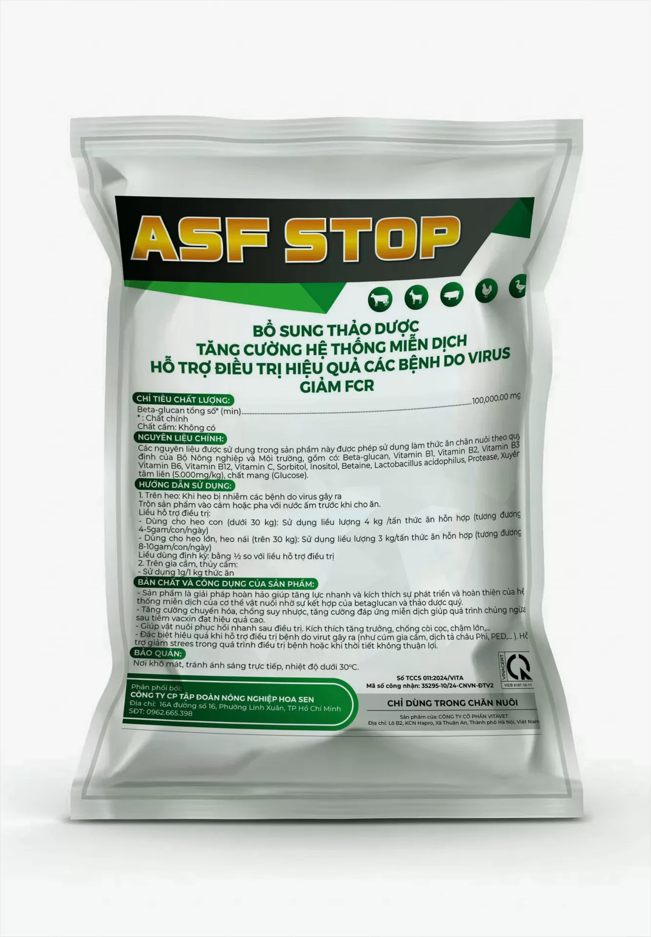 GLUCAN PRO ASF STOP – Tăng miễn dịch, chống virus, vi khuẩn, giảm hao hụt đàn