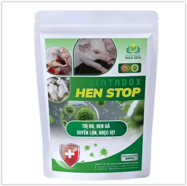 HEN STOP – Đặc Trị Nhiễm Trùng Hô Hấp và Tiêu Hóa Cho Gia Súc, Gia Cầm