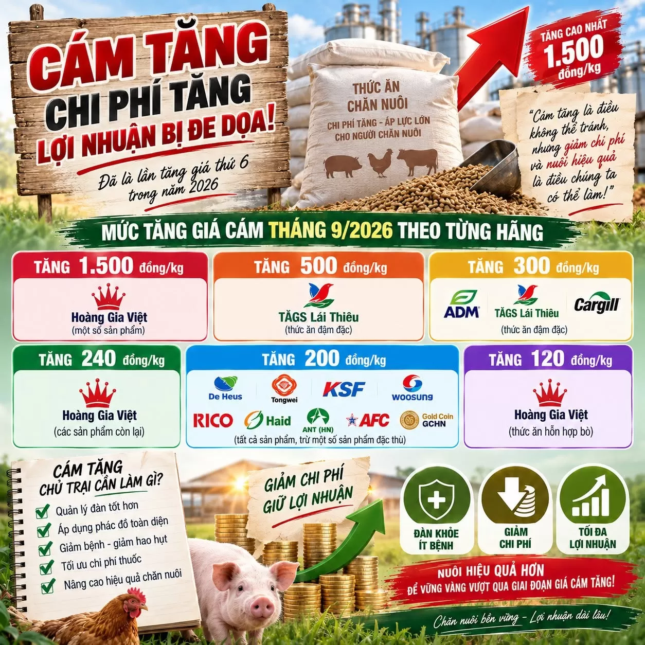 GIÁ CÁM ĐỒNG LOẠT TĂNG TRONG THÁNG 9/2026: CHỦ TRẠI CẦN LÀM GÌ ĐỂ GIỮ LỢI NHUẬN?