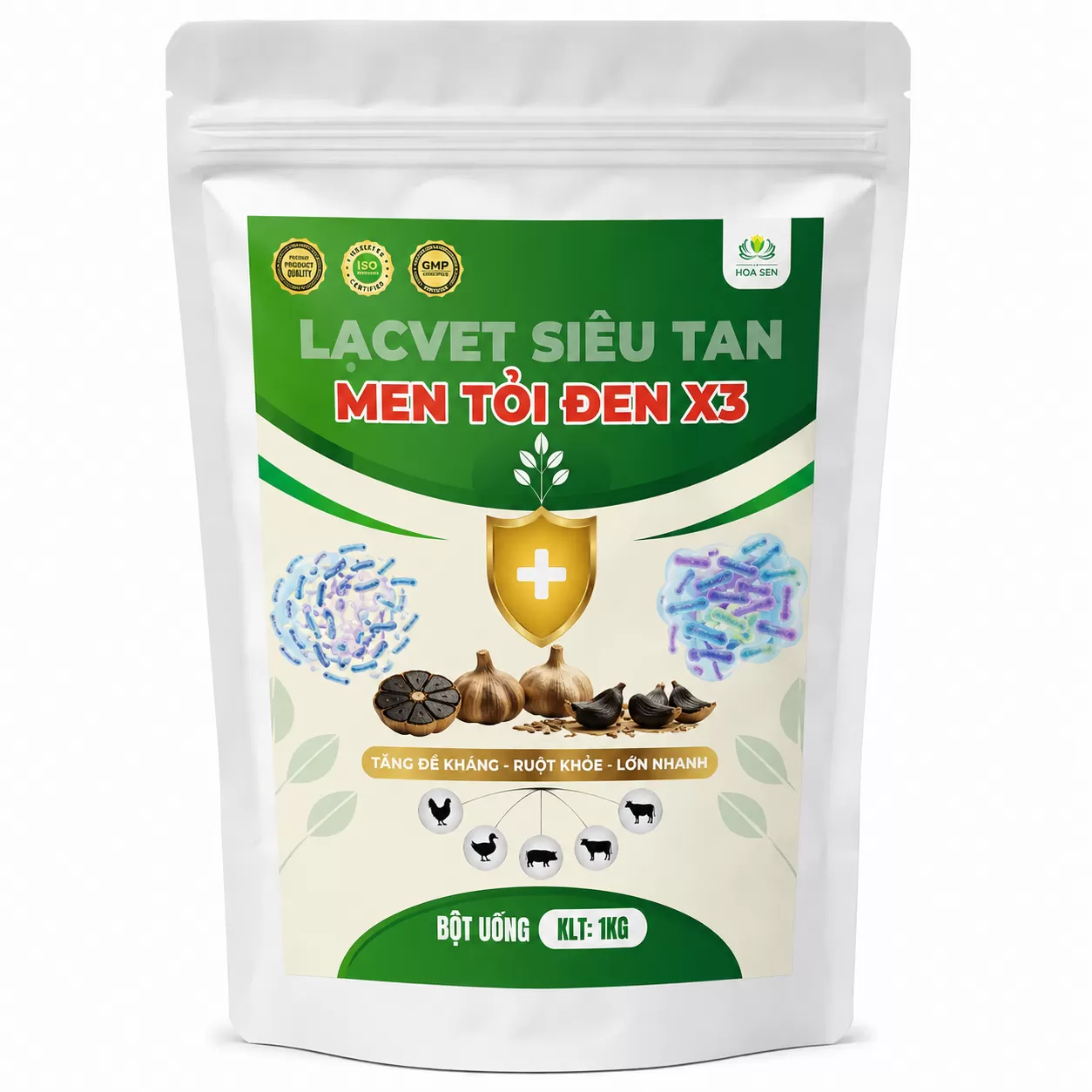 MEN TỎI ĐEN X3 – Tăng đề kháng, ruột khỏe, lớn nhanh, men vi sinh siêu tan