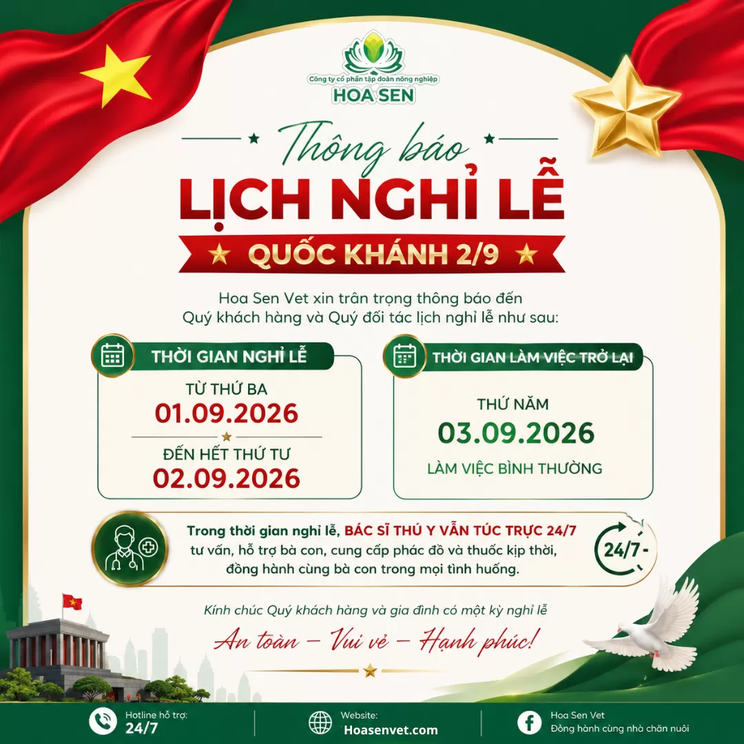 THÔNG BÁO LỊCH NGHỈ LỄ QUỐC KHÁNH 2/9/2026