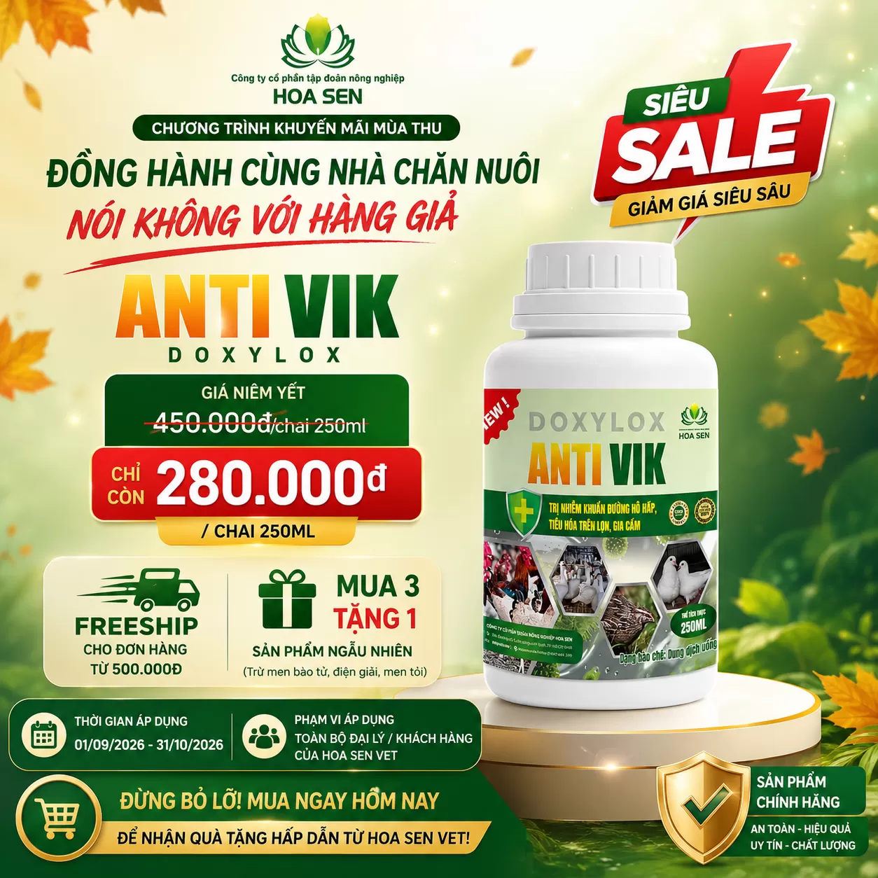 CHƯƠNG TRÌNH KHUYẾN MÃI MÙA THU CÙNG HOA SEN VET