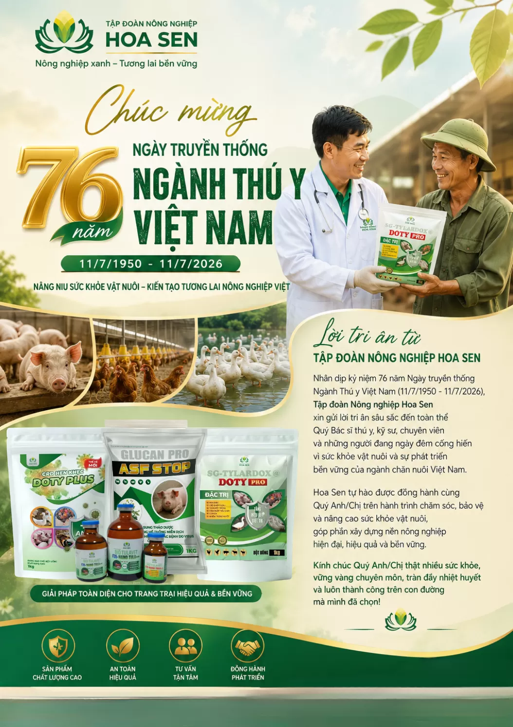 Chúc mừng 76 năm ngành Thú Y Việt Nam