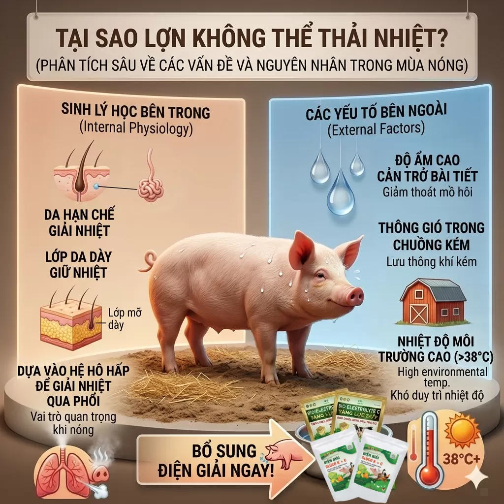 Tại sao lợn không thể thải nhiệt